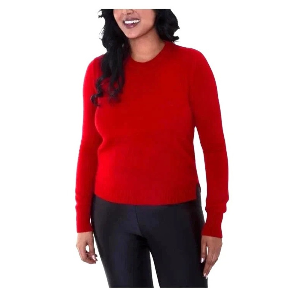 Mario Serrani Womens Cashmere Sweater Red Crew Neck Pullover XXL NEW